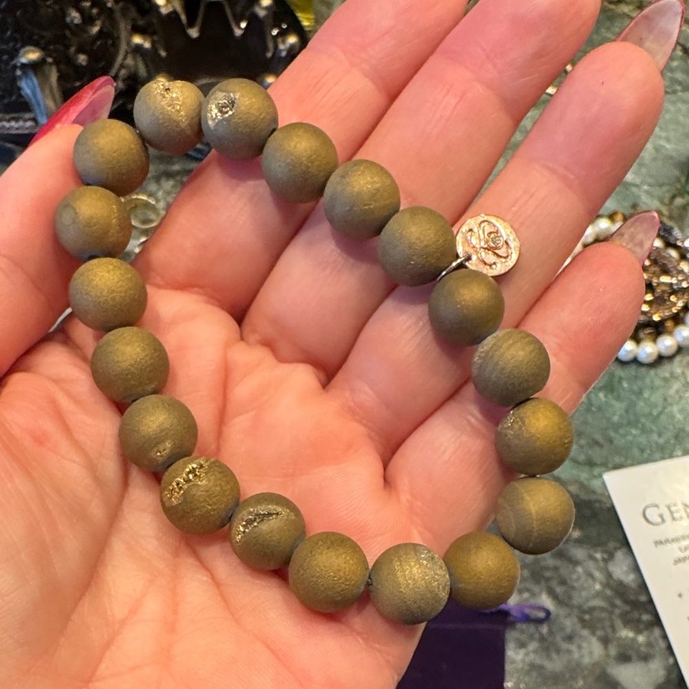 Druzy Elegant Gold Beaded Bracelet